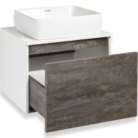 Тумба под раковину Runo Бари 60 00-00001378 подвесная Железный камень Белая — фото 13, Тумбы под раковину