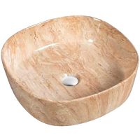 Раковина-чаша SantiLine 44 SL-7024 Коричневый мрамор — фото 1, Раковины накладные