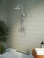 Душевая система Vitra Aquaheat Bliss A47201EXP с термостатом Хром — фото 4, Душевые стойки