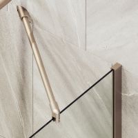 Шторка на ванну Maybah Glass MGV-61-2ш 500x1400 в широком профиле Бронза стекло прозрачное — фото 5, Неподвижные шторки для ванной