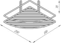 Полка корзина DIWO Смоленск П16144 угловая Черный муар — фото 2, Полки для ванной и душа