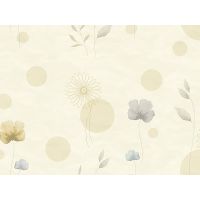 Панно Zambaiti Parati Satin Flowers IV Z66887 Винил на флизелине (3*5,1) Бежевый/Серый/Коричневый, Круги/Листья/Цветы — фото 1, Обои для стен