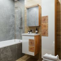 Тумба под раковину Бриклаер Форест 50 подвесная Дуб золотой Белый глянец арт-4627125416743 — фото 6, Тумбы под раковину