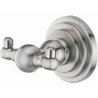 Двойной крючок WasserKRAFT Ammer K-7023D Хром матовый — фото 1, Крючки для полотенец