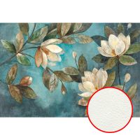 Фреска Ortograf Flower Dreams 31638 Фактура флок FLK Флизелин (4*2,7) Бирюзовый/Зеленый, Цветы — фото 1, Фрески