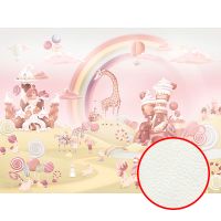 Фреска детская Ortograf Little Friends 34396 Фактура флок FLK Флизелин (4*3) Розовый/Бежевый, Мультимедия — фото 1, Фрески