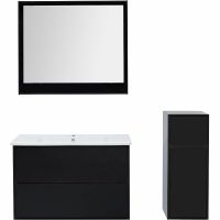 Товар: Тумба под раковину Aquanet Милан 105 316690 подвесная Черный глянец - фото 9 Тумба под раковину Aquanet Милан 105 316690 подвесная Черный глянец — фото 9, Мебель для ванной