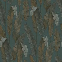 Обои AS Creation Attico 39264-1 Винил на флизелине (1,06*10,5) Зеленый/Коричневый, Листья — фото 1, Обои для стен