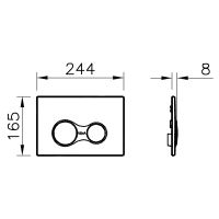 Клавиша смыва Vitra Sirius 740-0485 Хром матовый — фото 4, Кнопки смыва
