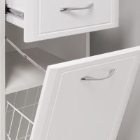 Шкаф пенал Runo Севилья 35 R 00000000601 с бельевой корзиной Белый — фото 2, Пеналы для ванной комнаты