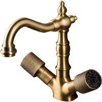 Смеситель для раковины Boheme Royal Cristal 312-Royal/CRSTBlack Бронза — фото 1, Смесители