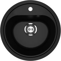 Кухонная мойка Ulgran Classic U-700-344 Ультра-черная — фото 1, Кухонные мойки