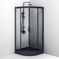 Душевой уголок AM.PM Gem 90х90 W90G-401-090BT профиль Черный матовый стекло прозрачное — фото 5, Душевые уголки четверть круга