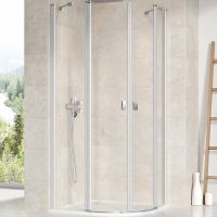 Душевой уголок Ravak Chrome CSKK4 80x80 3Q140U00Z1 профиль Сатин стекло Transparent — фото 1, Душевые уголки