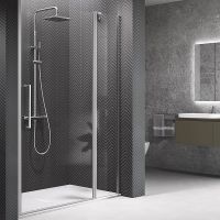 Душевая дверь Novellini Young 100 Y22P97-1K профиль Хром стекло прозрачное — фото 2, Душевые двери в нишу