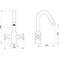 Смеситель для раковины Damixa RedBlu Neo Classic 270210000 Графит — фото 4, Смесители