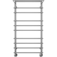 Водяной полотенцесушитель Terminus Ватра П10 500x1000 4670078529497 с полкой Хром, нижнее подключение, G 1/2" ВР, с угловым соединением — фото 2, Водяные полотенцесушители