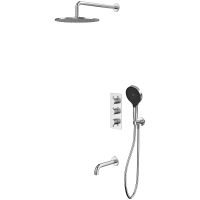 Душевая система Whitecross Y brushed nickel YSET11TOPNIB с термостатом Брашированный никель — фото 1, Душевое оборудование. Душевая программа