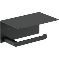 Держатель туалетной бумаги Nofer Verona 16876.N с полкой Черный матовый — фото 1, Держатели туалетной бумаги