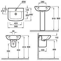 Товар: Раковина Jacob Delafon Panache 56 E1434-00 Белая - фото 5 Раковина Jacob Delafon Panache 56 E1434-00 Белая — фото 5, Раковины