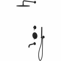 Душевая система Whitecross Y black YSET07BL Черная матовая — фото 1, Душевое оборудование. Душевая программа