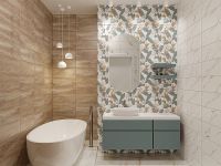 Керамическое панно Azori Calacatta Ivori Strelitzia 00-00000702 40,2х50,5 см — фото 4, Керамическая плитка