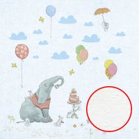 Фреска детская Ortograf Для самых маленьких 33719 Фактура бархат FX Флизелин (2,7*2,7) Голубой/Разноцветный, Животные/Воздушные шары — фото 1, Фрески