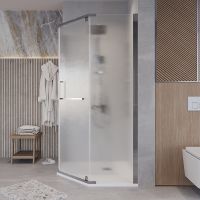 Душевой уголок Grossman Pragma 90х90 302.K33.03.9090.10.02 профиль Хром стекло шиншилла — фото 3, Душевые уголки трапеция