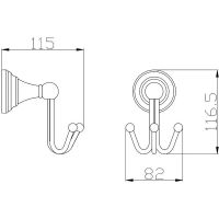 Тройной крючок Rav Slezak Morava MKA0105B Белый матовый — фото 2, Крючки для полотенец