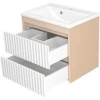 Товар: Тумба с раковиной Brevita Balaton 65 УТ000023722 подвесная Белая матовая Бежевая матовая - фото 3 Тумба с раковиной Brevita Balaton 65 УТ000023722 подвесная Белая матовая Бежевая матовая — фото 3, Мебель для ванной