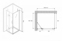 Товар: Душевой уголок Abber Zart 110x100 AG08110-S101 профиль Хром стекло прозрачное - фото 4 Душевой уголок Abber Zart 110x100 AG08110-S101 профиль Хром стекло прозрачное — фото 4, Прямоугольные душевые уголки