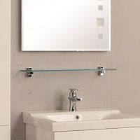 Стеклянная полка Aquaton 85 1A110303XX010 Хром — фото 2, Полки для ванной и душа