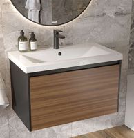 Товар: Тумба под раковину Cersanit Grande 80 64760 подвесная Черная Орех - фото 9 Тумба под раковину Cersanit Grande 80 64760 подвесная Черная Орех — фото 9, Мебель для ванной