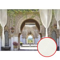 Фреска Ortograf Восток 10647 Фактура флок FLK Флизелин (3,9*2,7) Бежевый/Зеленый, Птицы/Архитектура — фото 1, Фрески