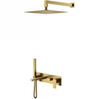 Душевая система Boheme Qubic 474-BR Бронза — фото 1, Душевое оборудование. Душевая программа