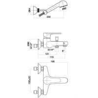 Смеситель для ванны Webert Sax Evolution SE850101560 Черный матовый — фото 3, Смеситель для ванны