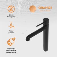 Смеситель для раковины Orange Karl Черный арт-M05-121b — фото 2, Смесители для раковины