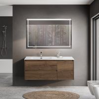 Тумба под раковину BelBagno Kraft 120 L KRAFT-1200-2C-1A-SO-RT-L подвесная Rovere Tabacco — фото 9, Тумбы под раковину