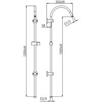 Душевая штанга Rav Slezak MD0554L Хром — фото 2, Штанги для душа