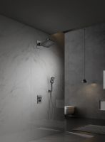 Душевая система Vincea Inspire VSFW-3I21MT4GM с термостатом Вороненая сталь — фото 3, Душевое оборудование. Душевая программа