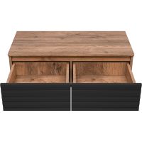 Тумба Brevita Dakota 80 DAK-009080-19-022Я подвесная Черный кварц Дуб Галифакс олово — фото 3, Мебель для ванной