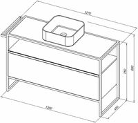 Тумба под раковину Allen Brau Priority 120 1.31004.PWM Папирус матовый — фото 18, Тумбы под раковину