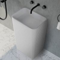 Раковина Abber Stein 50 AS2505-H Белая матовая — фото 2, Раковины напольные