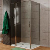 Душевая стенка Allen Brau Priority 80 3.31013.00G профиль Хром стекло тонированное — фото 1, Боковые стенки