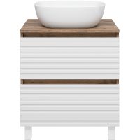 Товар: Тумба под раковину Brevita Dakota 60 DAK-07060-19/01-2Я Белая матовая Дуб Галифакс олово - фото 2 Тумба под раковину Brevita Dakota 60 DAK-07060-19/01-2Я Белая матовая Дуб Галифакс олово — фото 2, Мебель для ванной