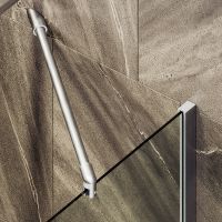 Шторка на ванну Maybah Glass MGV-64-5ш 800x1400 в широком профиле Хром матовый стекло прозрачное — фото 5, Неподвижные шторки для ванной