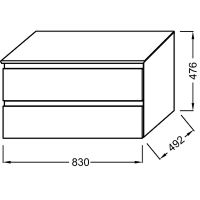 Товар: Тумба под раковину Jacob Delafon Madeleine 80 EB2083-J53 подвесная Черная матовая - фото 2 Тумба под раковину Jacob Delafon Madeleine 80 EB2083-J53 подвесная Черная матовая — фото 2, Мебель для ванной