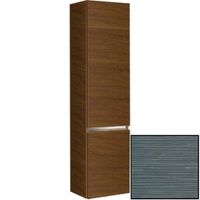 Шкаф пенал SanVit Кубэ 32 pkube с фактурой под дерево подвесной Шелк Сталь — фото 1, Мебель для ванной