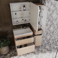 Тумба под раковину Style Line Атлантика 70 Люкс Plus Ясень перламутр арт-СС-00002344 — фото 4, Тумбы под раковину