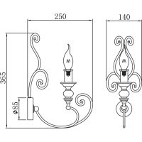 Настенный светильник Maytoni House Karina H631-WL-01-B Черный Белый — фото 5, Светильники